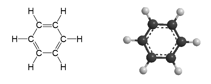 Mô hình phân tử của benzene olm.